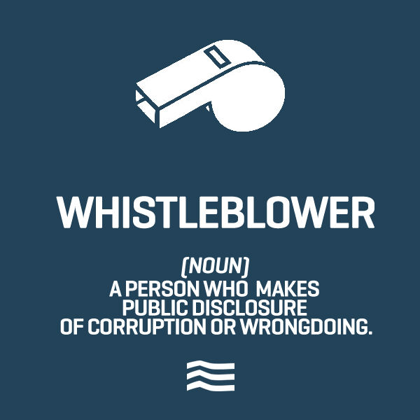 Whistleblower (noun). (Image source: Goldberg & de Villiers)