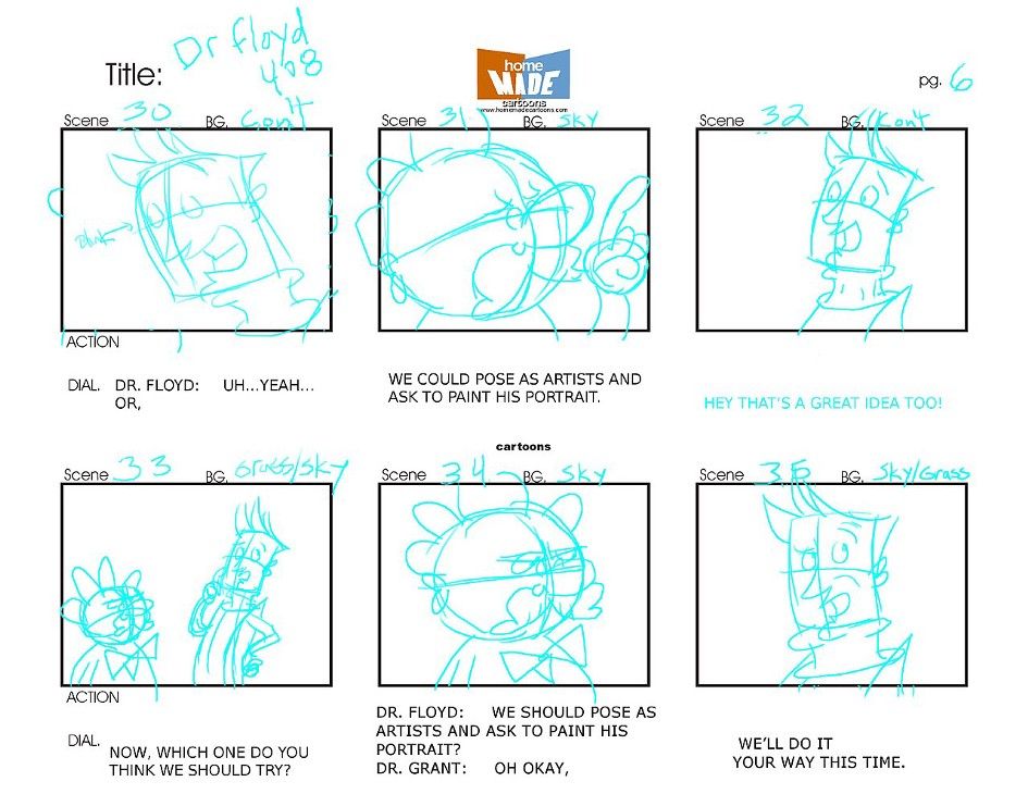 Fig.1: A storyboard for The Radio Adventures of Dr. Floyd episode #408