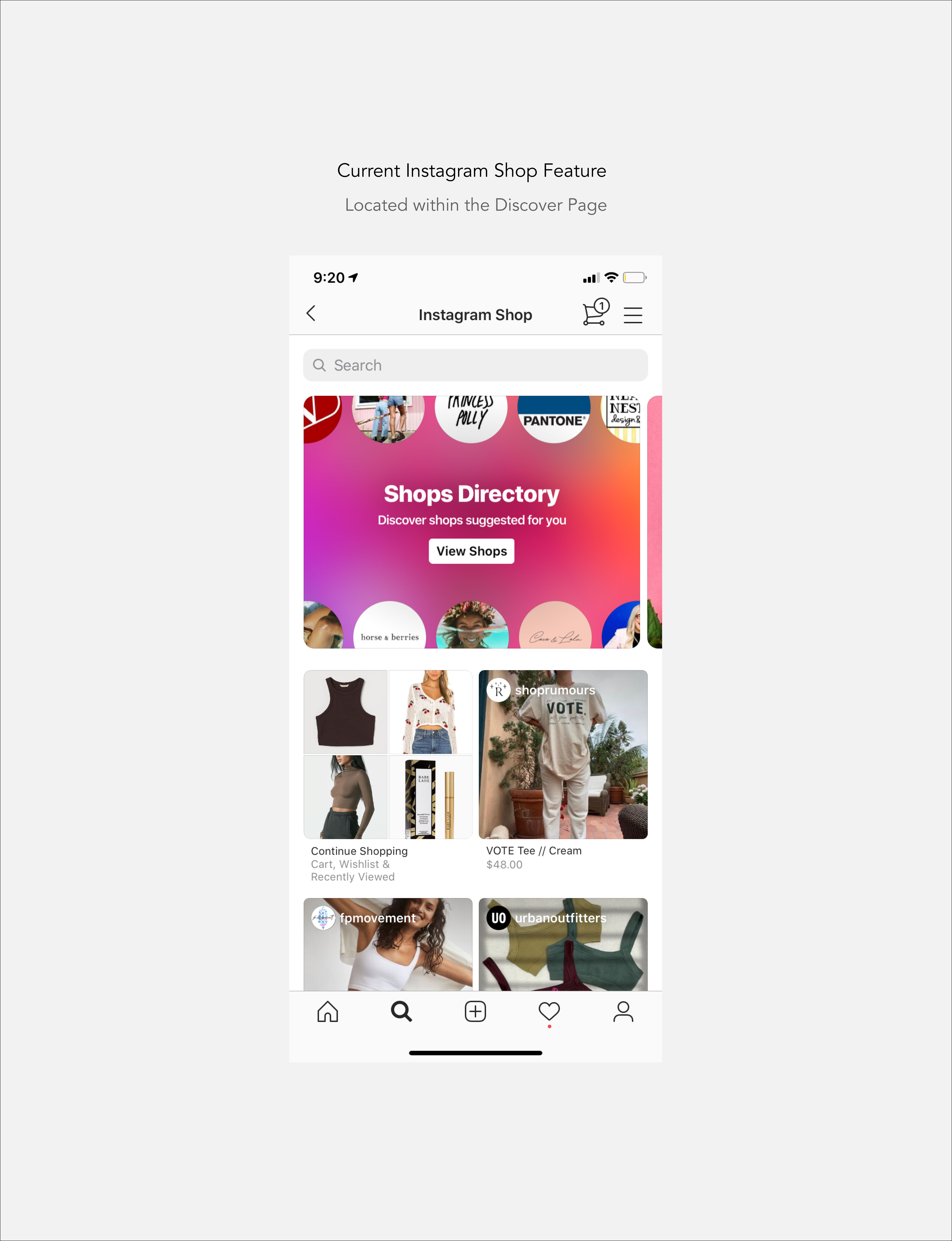 Instagram Shop Feature as of October, 2020