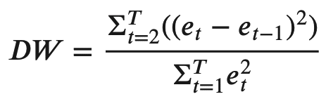 Durbin-Watson Equation