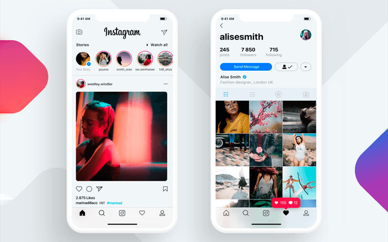 iPhone X Instagram app concept by Cleveroad (Source: Dribbble)