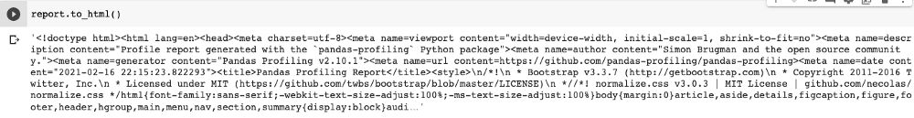 HTML returned
