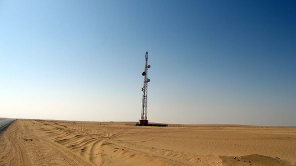 Cell station out in the desert. Source: MarcoPolisIndoor versus OutdoorCell phone tower damaged by Hurricane in Florida (Verizon)