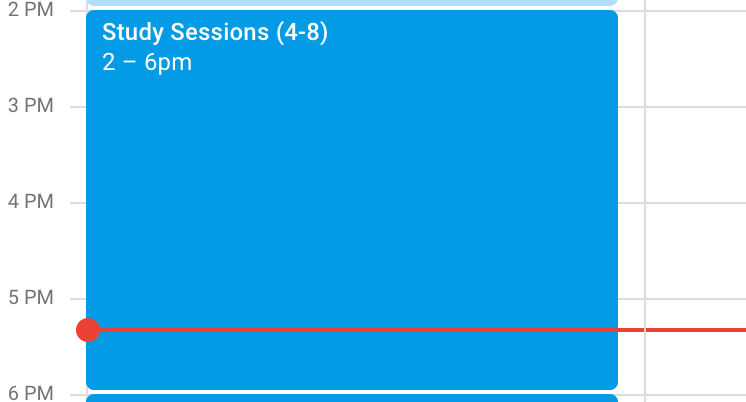 Each session is a 50/10 Pomodoro.