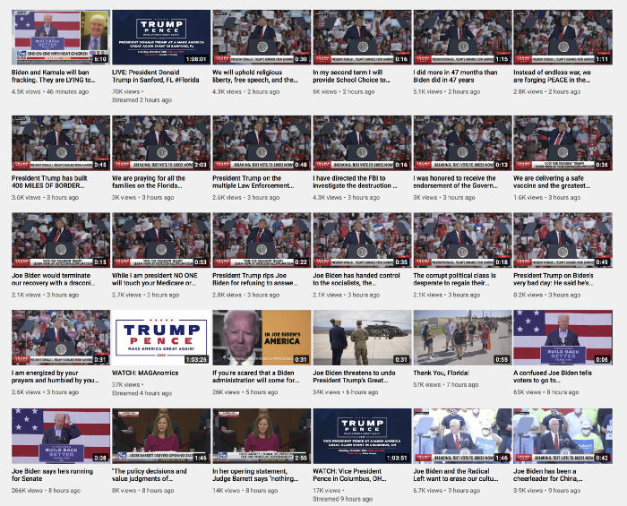 Trump’s video page on Youtube.