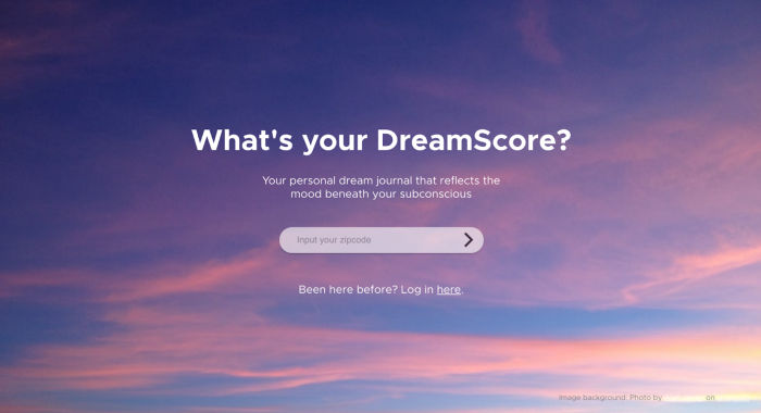 Screenshot from my final project at Flatiron, DreamScore.