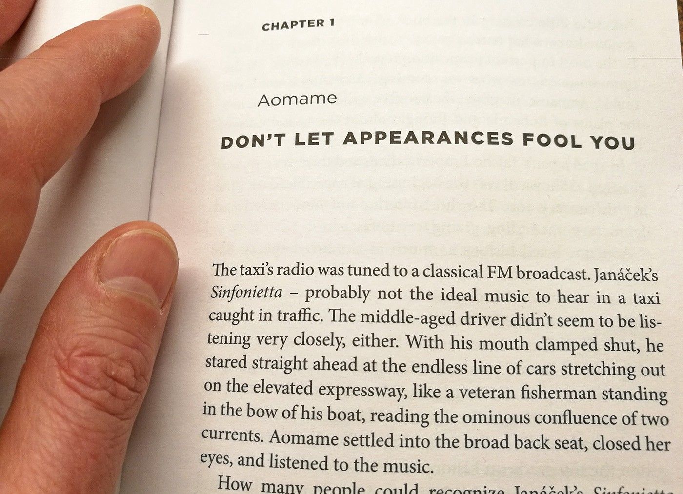 Photograph of page three of Haruki Murakami’s 1Q84 trilogy, taken by the author.