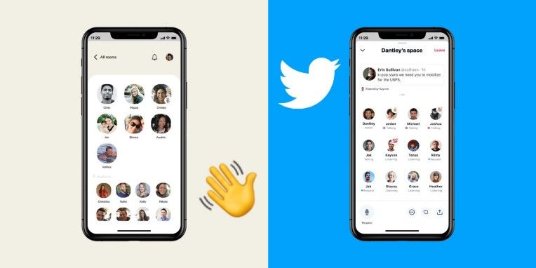 Clubhouse (left) vs. Twitter Spaces (right)