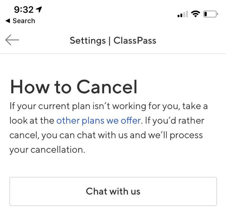 ClassPass allows you to easily sign up for their service, but cancelling requires you to call them. Source: Reddit