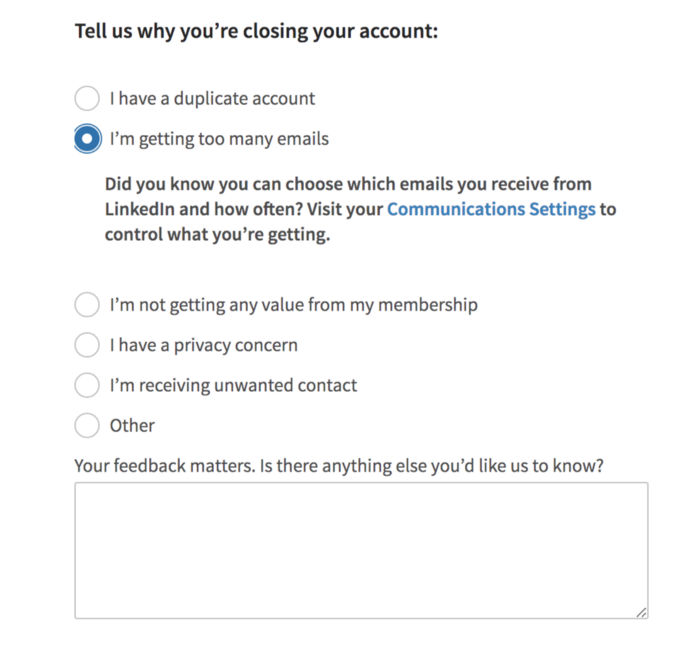 LinkedIn shows solutions in the survey