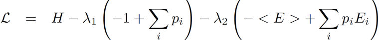 Lagrangian function for maximization of entropy subject to the above constraints | Skanda Vivek