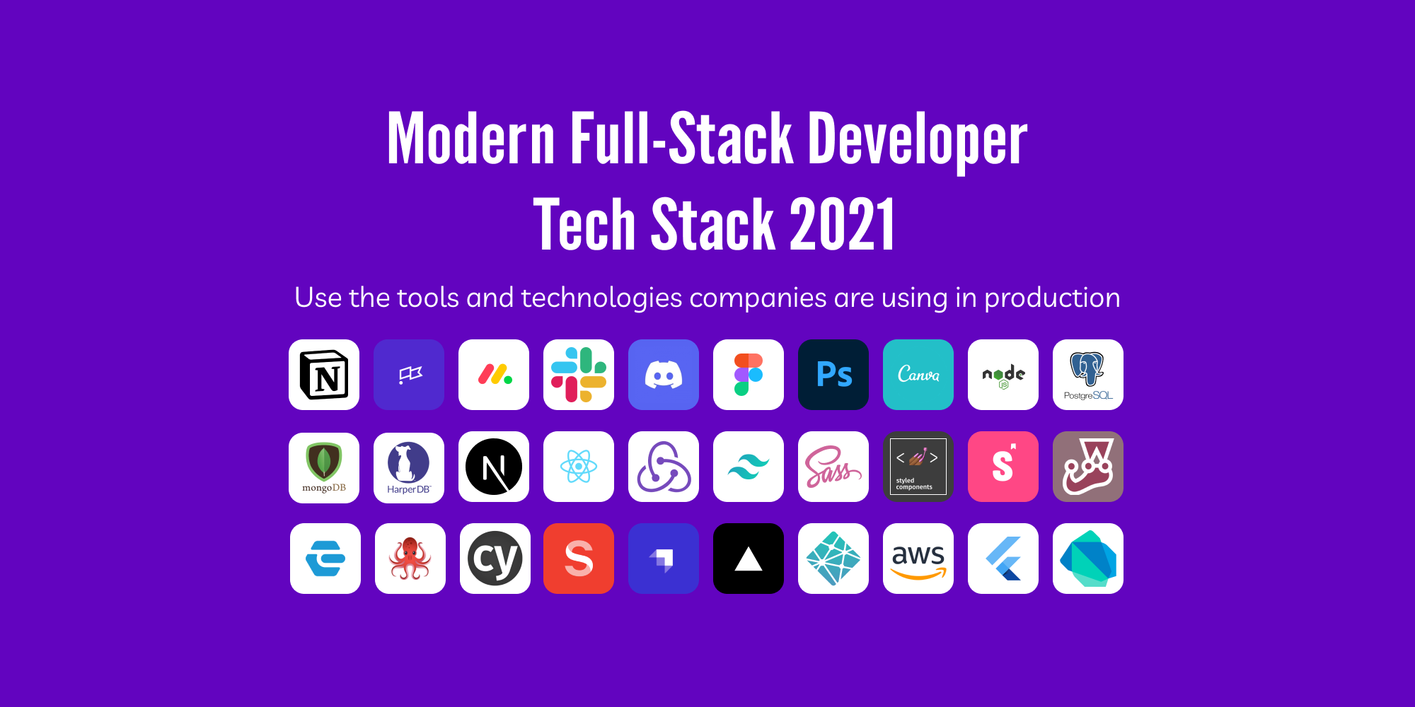 Modern Full-Stack Developer Tech Stack 2021
