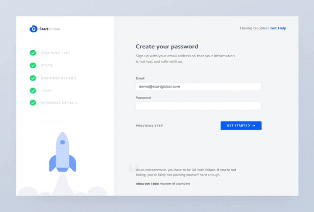 When there’s a sequential task, tell users which steps they’re and how many they need to complete. Credit to Vishnu Prasad, sources by https://dribbble.com/shots/9866905-Final-steps-in-Onboarding