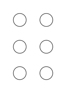 Braille’s cell of six dots (Photo from Wikimedia)