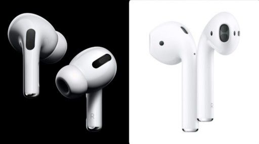 AirPods Pro (on left) and AirPods (on right)