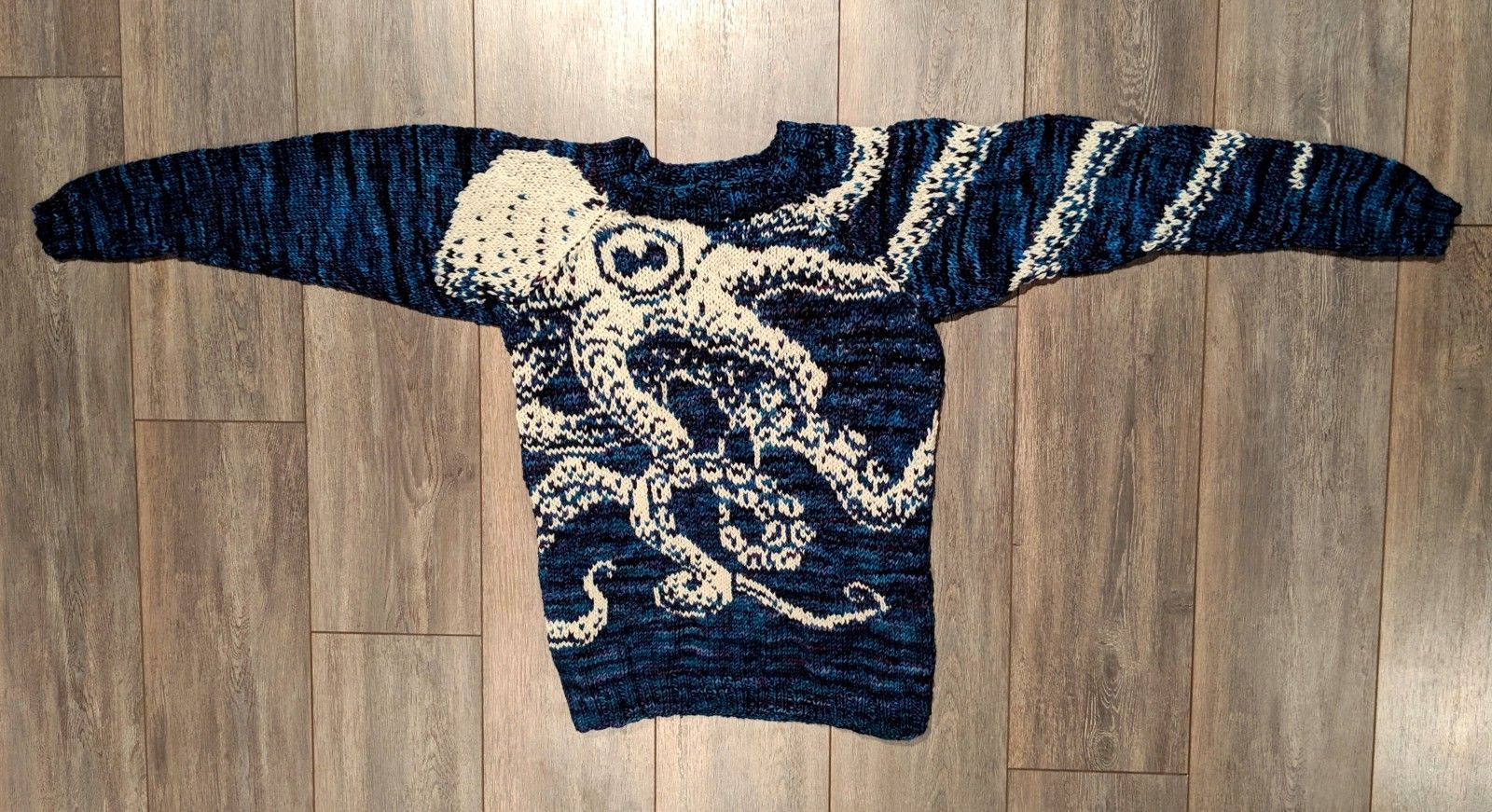 Knit by Abbey Perini, pattern is Embrace Octopus Sweater by Maia E. Sirnes