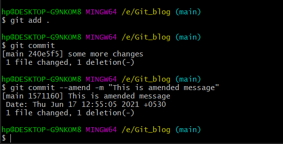 git commit --amend in action