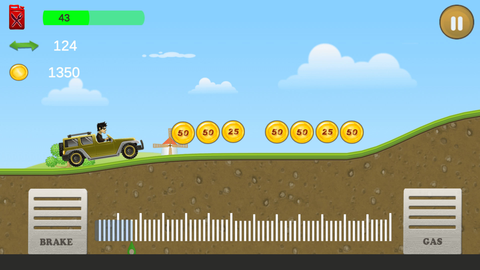 Hill Climb Racing mini game screenshot