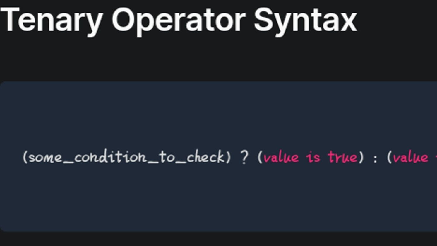 Tenary Operator - Simon Ugorji | Tealfeed