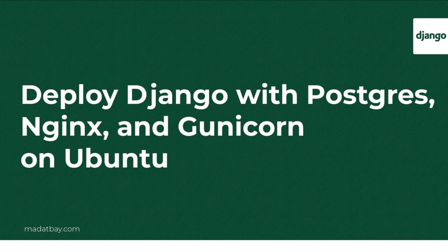 Deploy Django With Postgres, Nginx, And Gunicorn On Ubuntu 20.04 ...